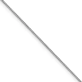 0.95mm 10k White Gold Diamond Cut Octagonal Box Chain Necklace