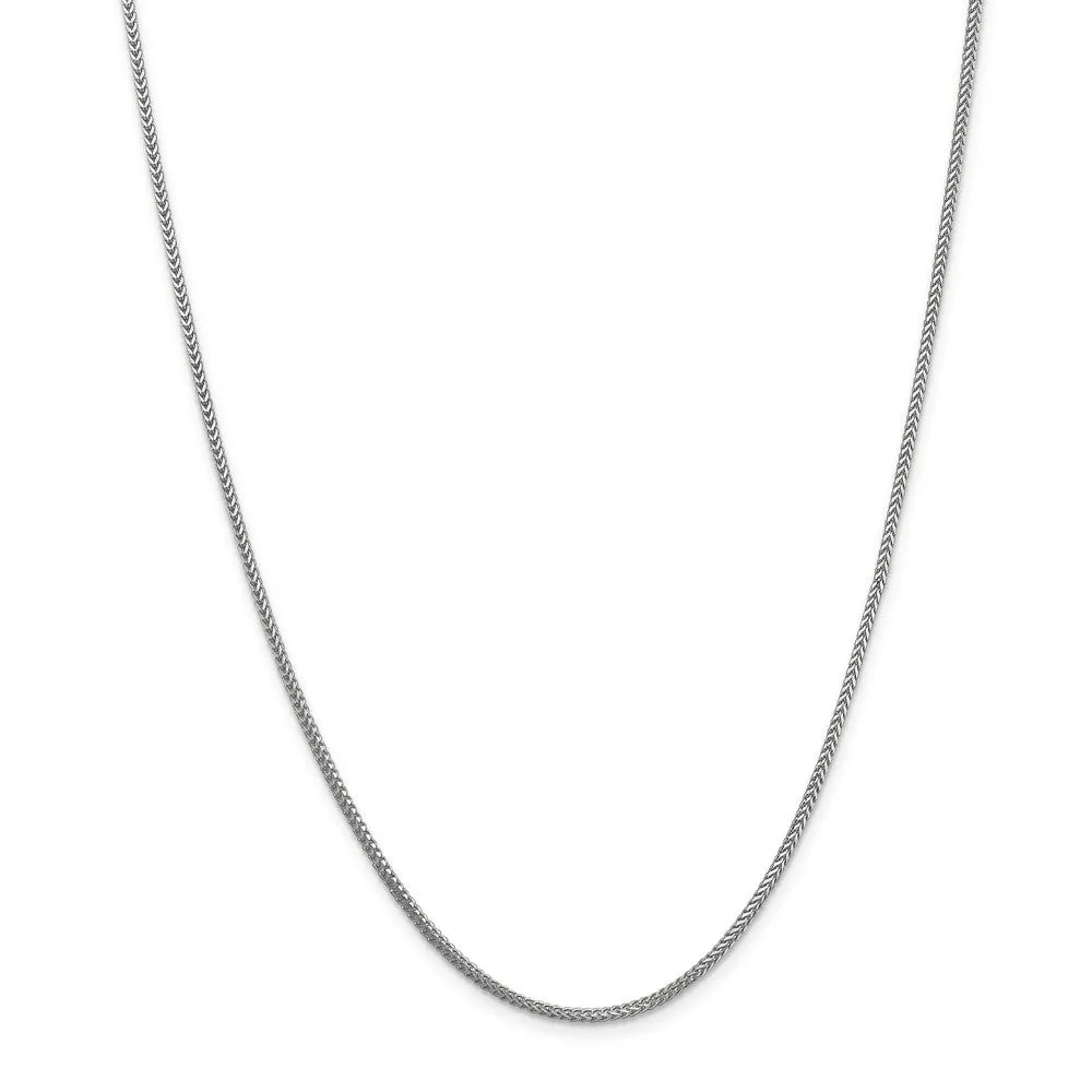 1.3mm, 14k White Gold, Solid Franco Chain Necklace