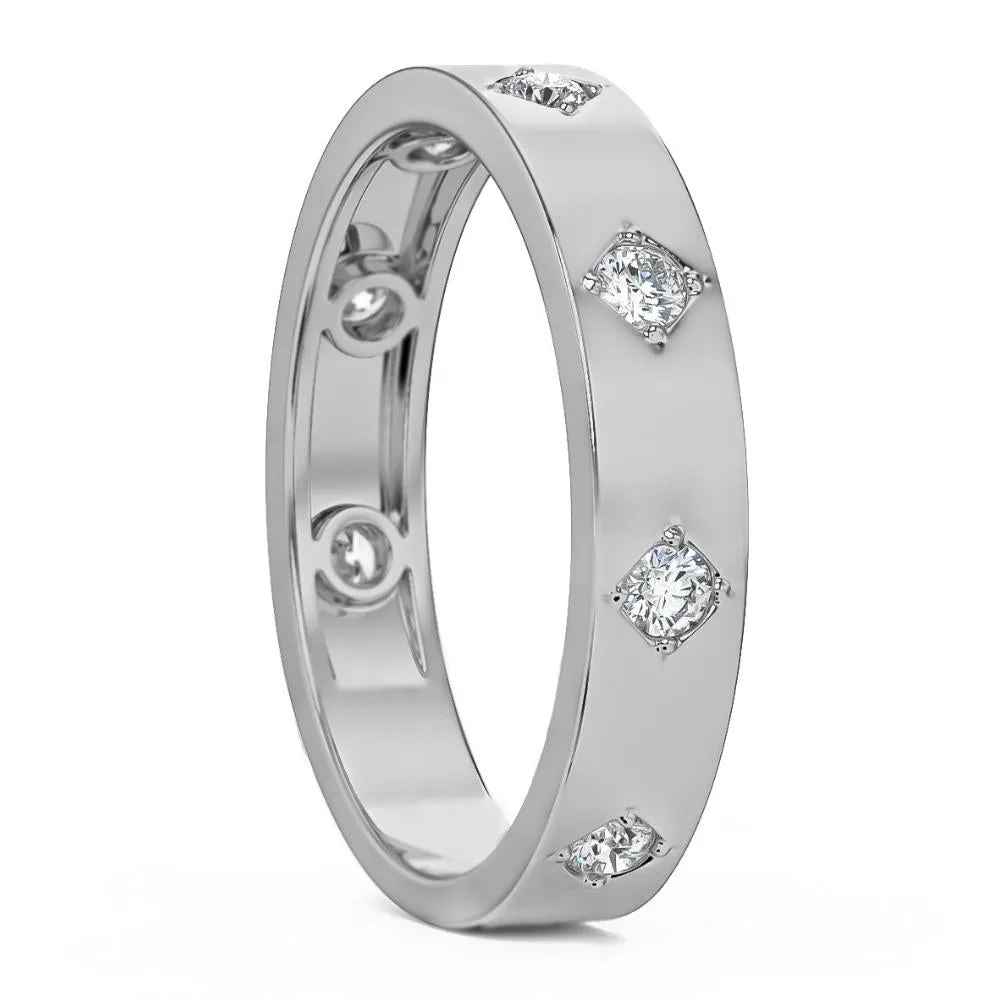 1/4Ct Diamond Wedding Ring Anniversary Band in White, Yellow, or Rose Gold