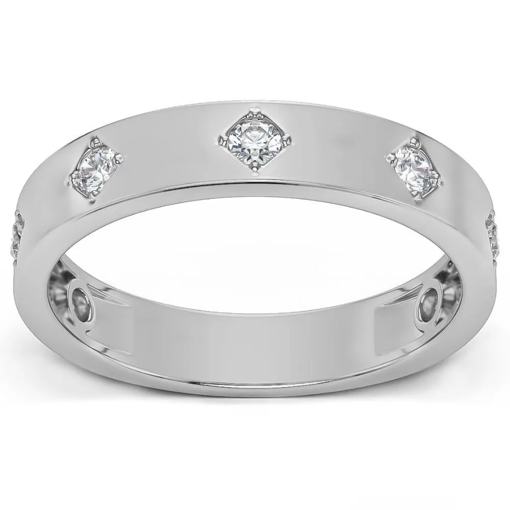 1/4Ct Diamond Wedding Ring Anniversary Band in White, Yellow, or Rose Gold