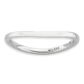 1.5mm Stackable Sterling Silver Curved Smooth Band