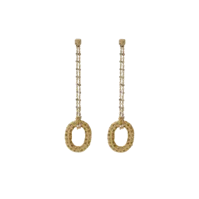 1885 Yellow Sapphire Link Earrings