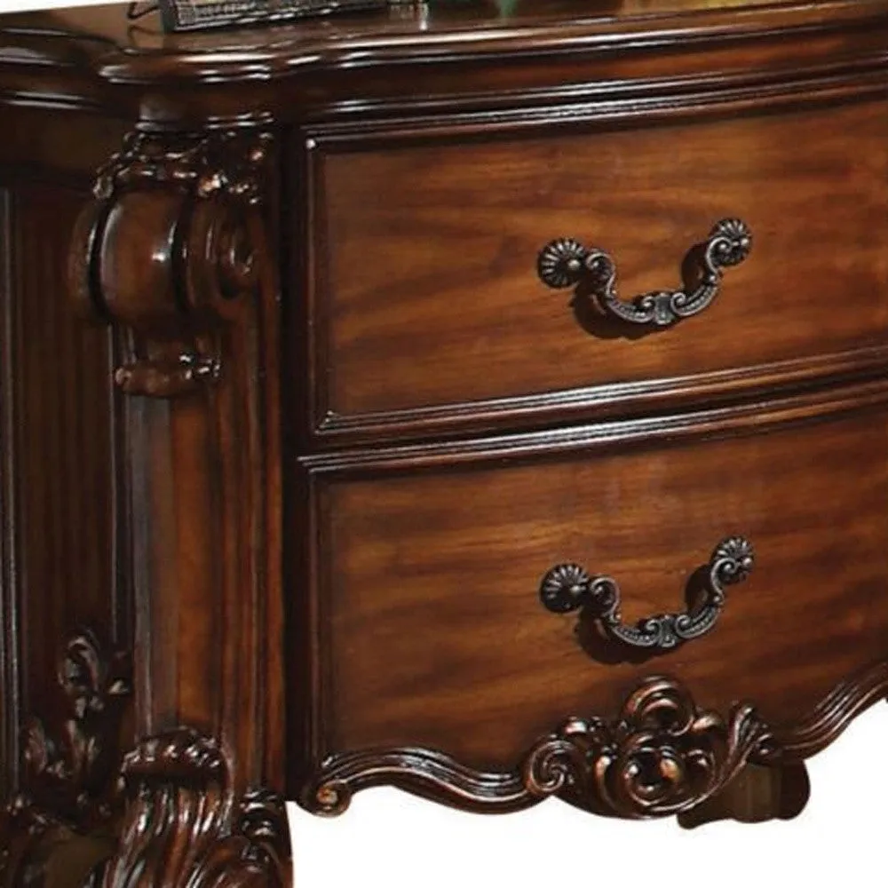 30 Chestnut Two Drawers Solid Wood Nightstand