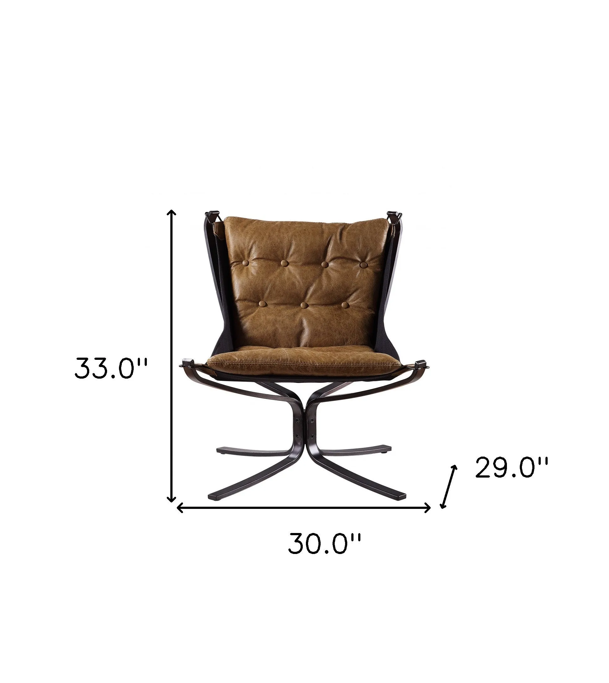 30 Coffee Top Grain Leather And Steel Solid Color Lounge Chair