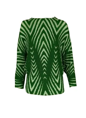 4240042 Line Printed Pleated Top *Green *Backorder