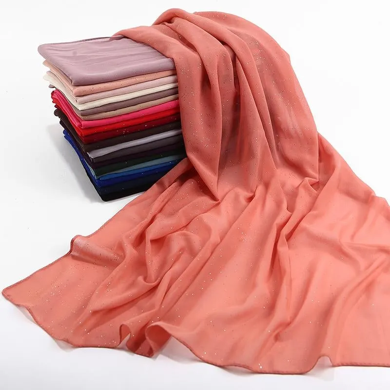 47 Colors Plain Bubble Chiffon Women's Hijab Scarf Muslim Headband