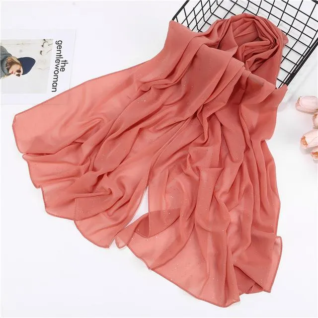 47 Colors Plain Bubble Chiffon Women's Hijab Scarf Muslim Headband