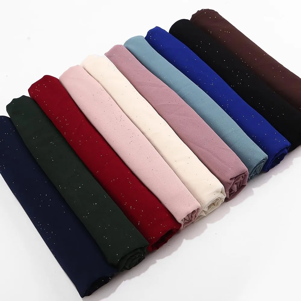 47 Colors Plain Bubble Chiffon Women's Hijab Scarf Muslim Headband