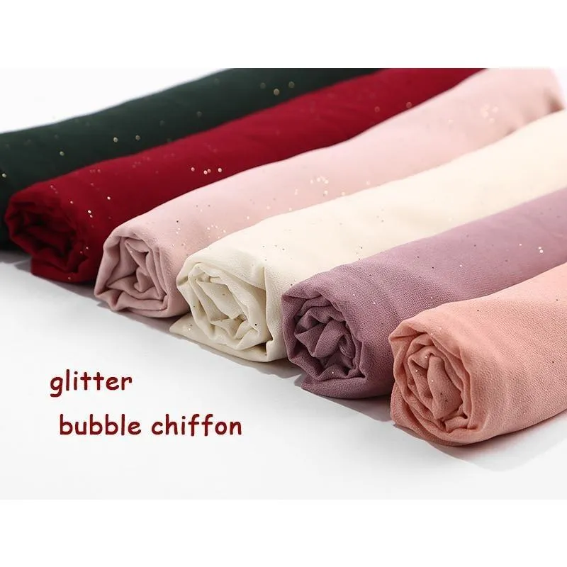 47 Colors Plain Bubble Chiffon Women's Hijab Scarf Muslim Headband