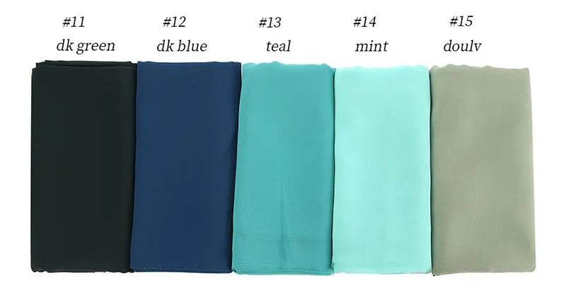 47 Colors Plain Bubble Chiffon Women's Hijab Scarf Muslim Headband