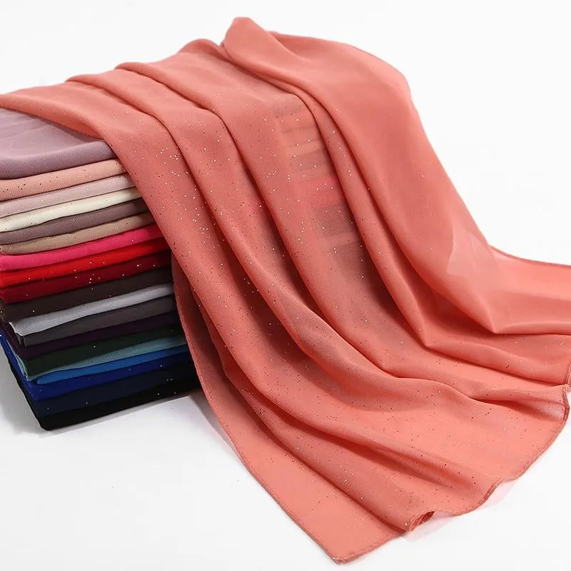 47 Colors Plain Bubble Chiffon Women's Hijab Scarf Muslim Headband