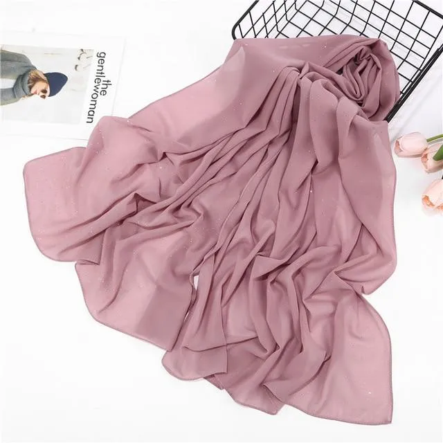 47 Colors Plain Bubble Chiffon Women's Hijab Scarf Muslim Headband