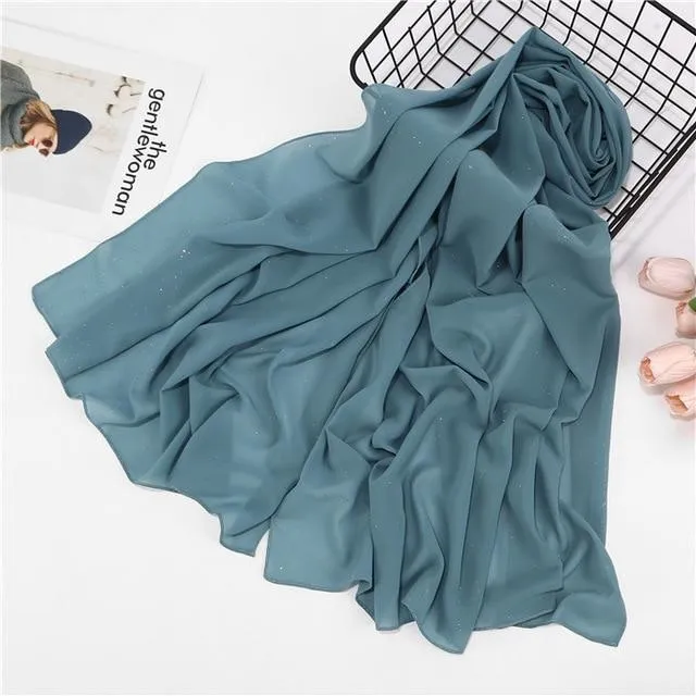 47 Colors Plain Bubble Chiffon Women's Hijab Scarf Muslim Headband