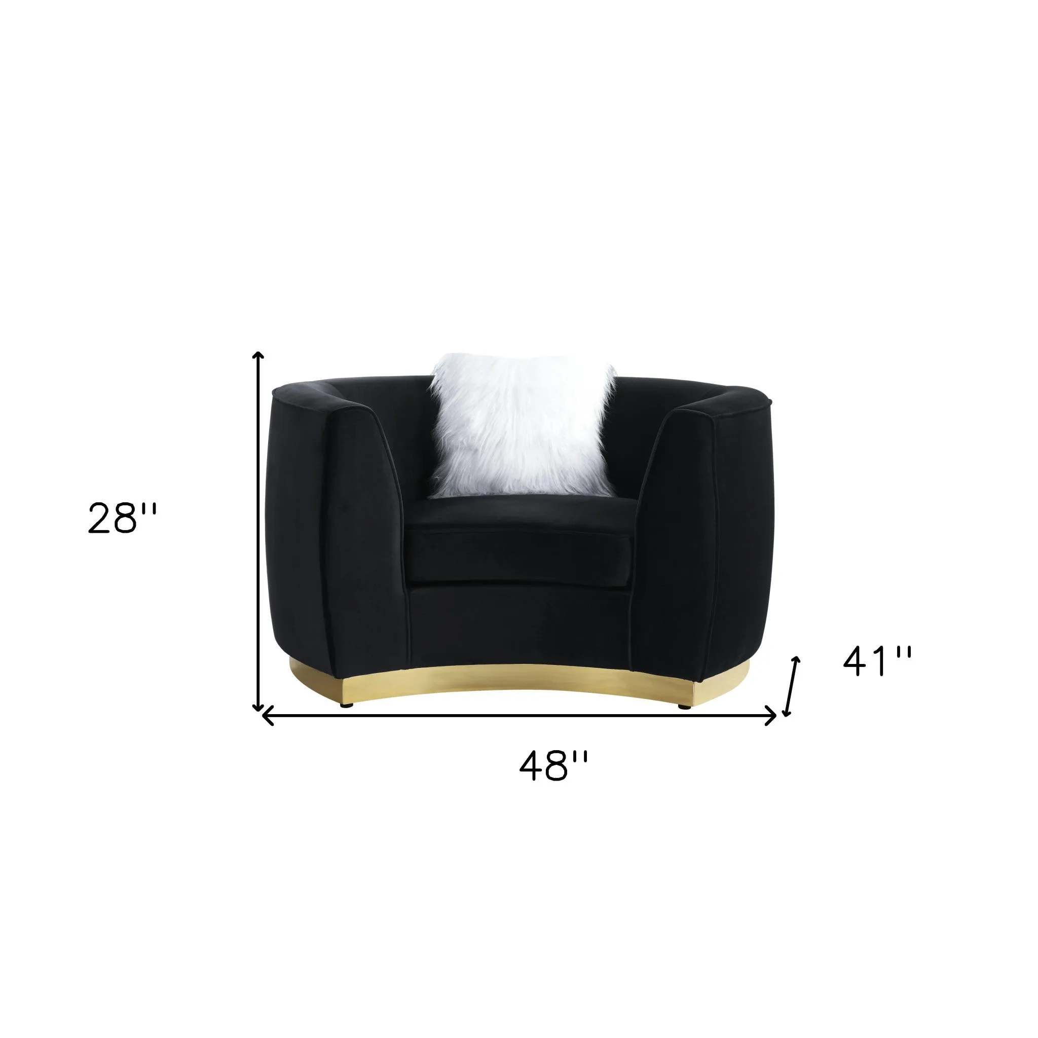 48 Black Velvet Chair And A Half