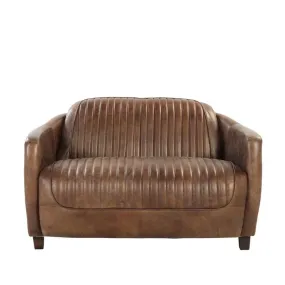 50 Brown Leather Loveseat