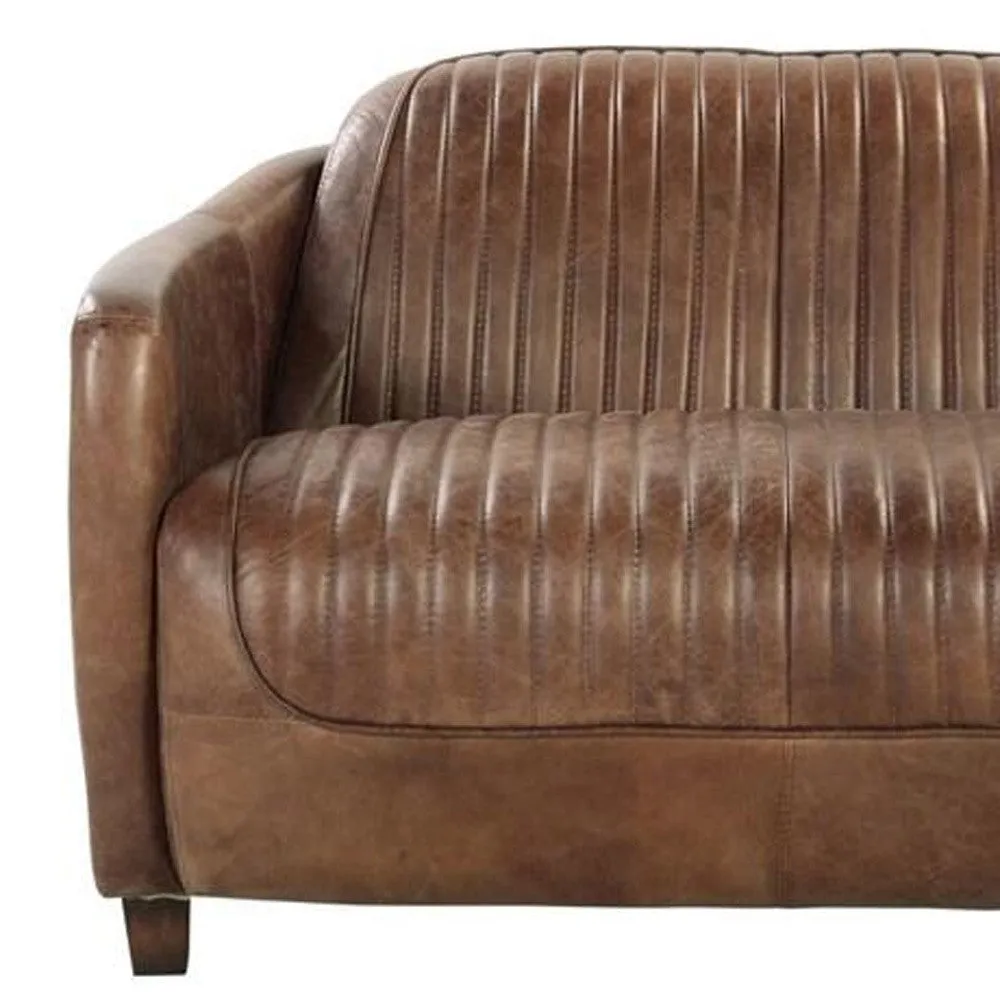 50 Brown Leather Loveseat