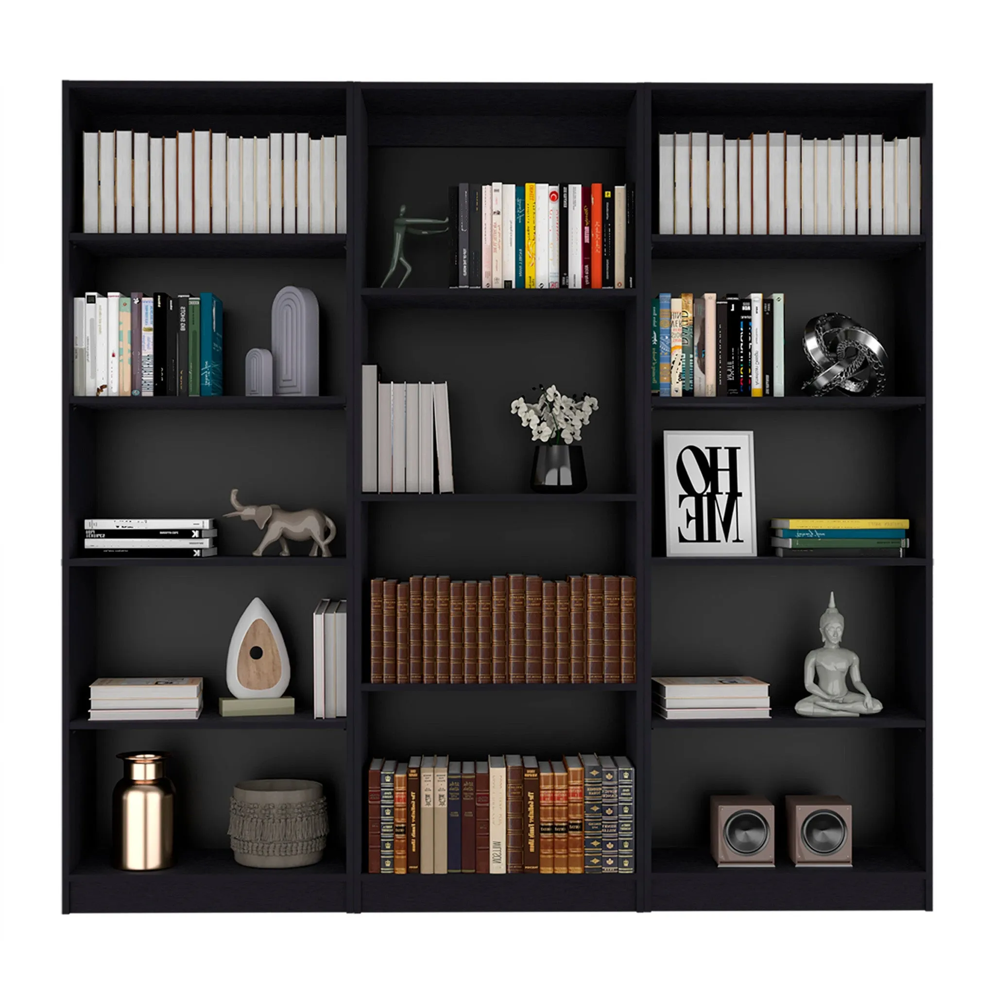 71 Black Four Tier Bookcase