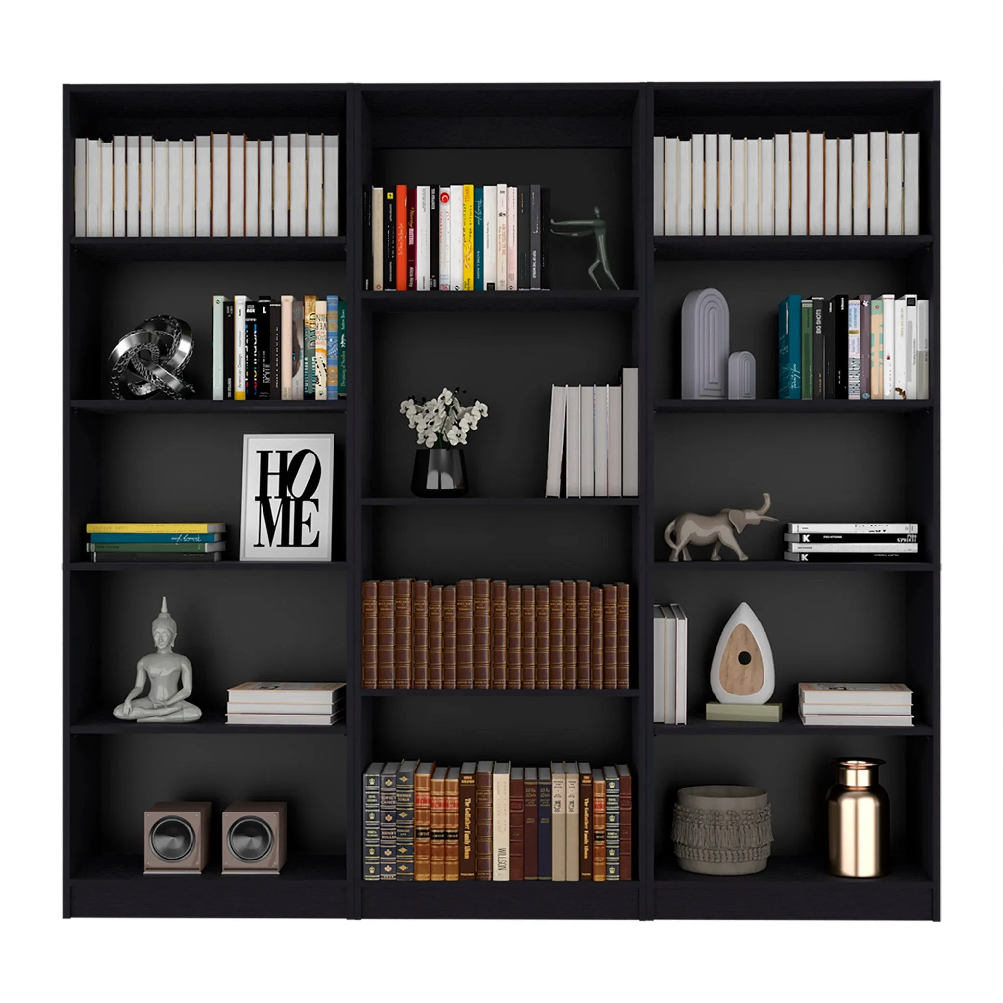 71 Black Four Tier Bookcase