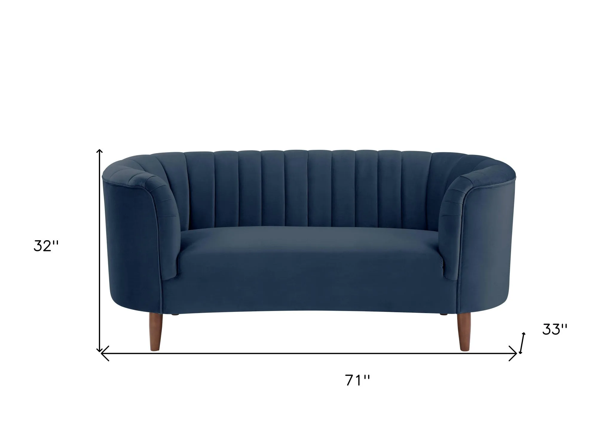 71 Blue And Brown Velvet Loveseat