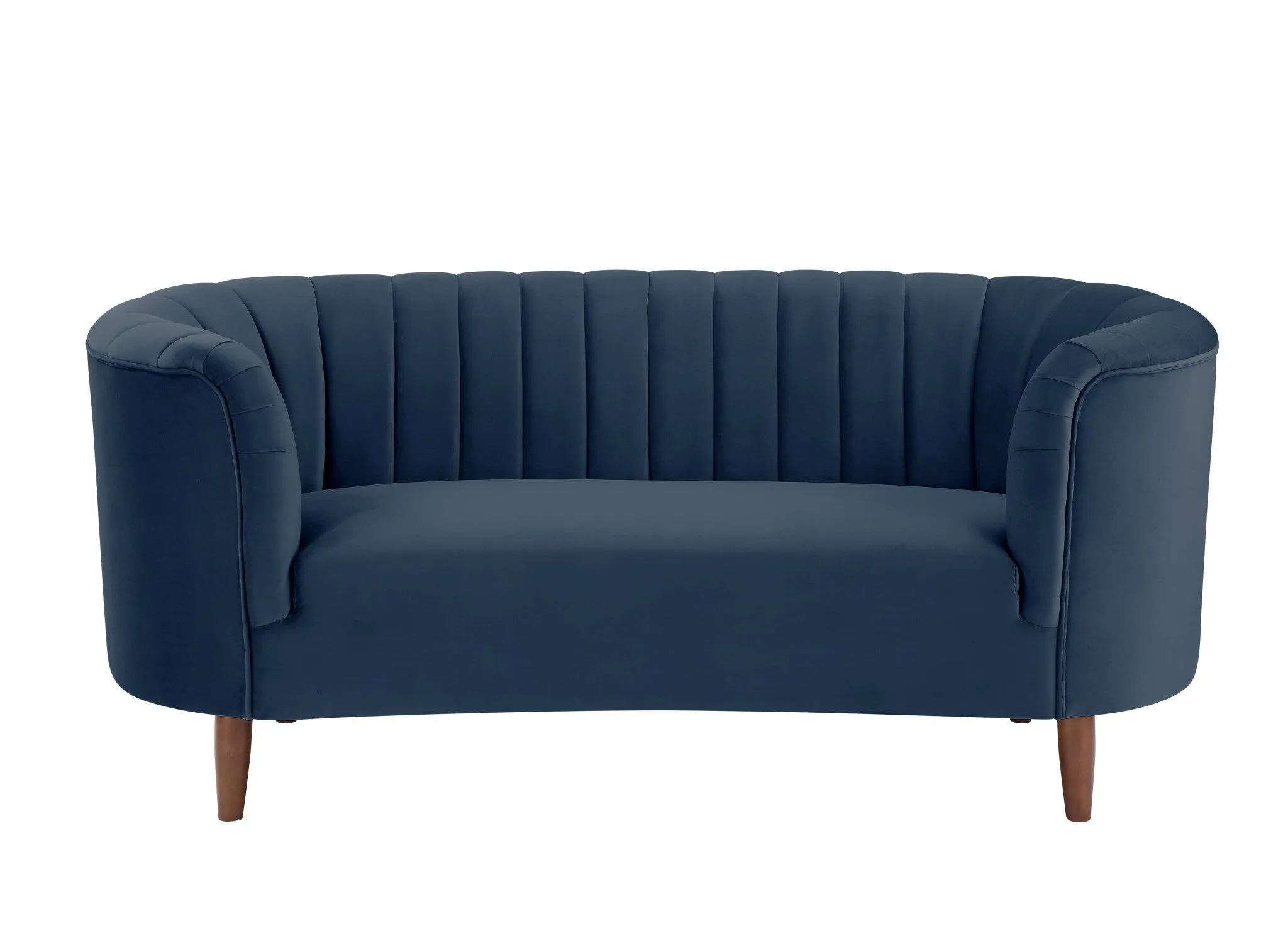 71 Blue And Brown Velvet Loveseat