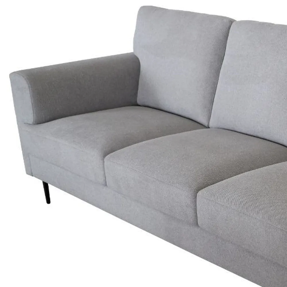 84 Light Gray Linen And Black Sofa