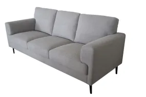 84 Light Gray Linen And Black Sofa