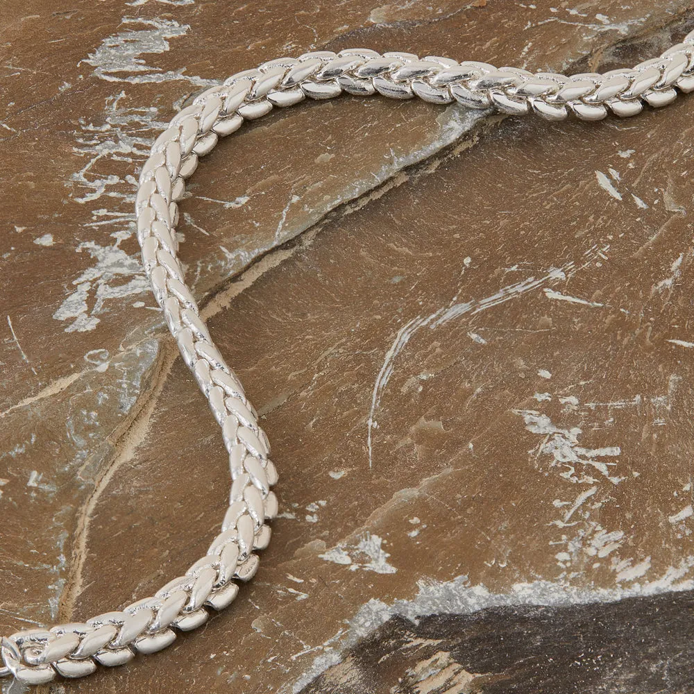 925 Pure Sterling St Silver Plated Platted Chain Bracelet  For Women By Accessorize London