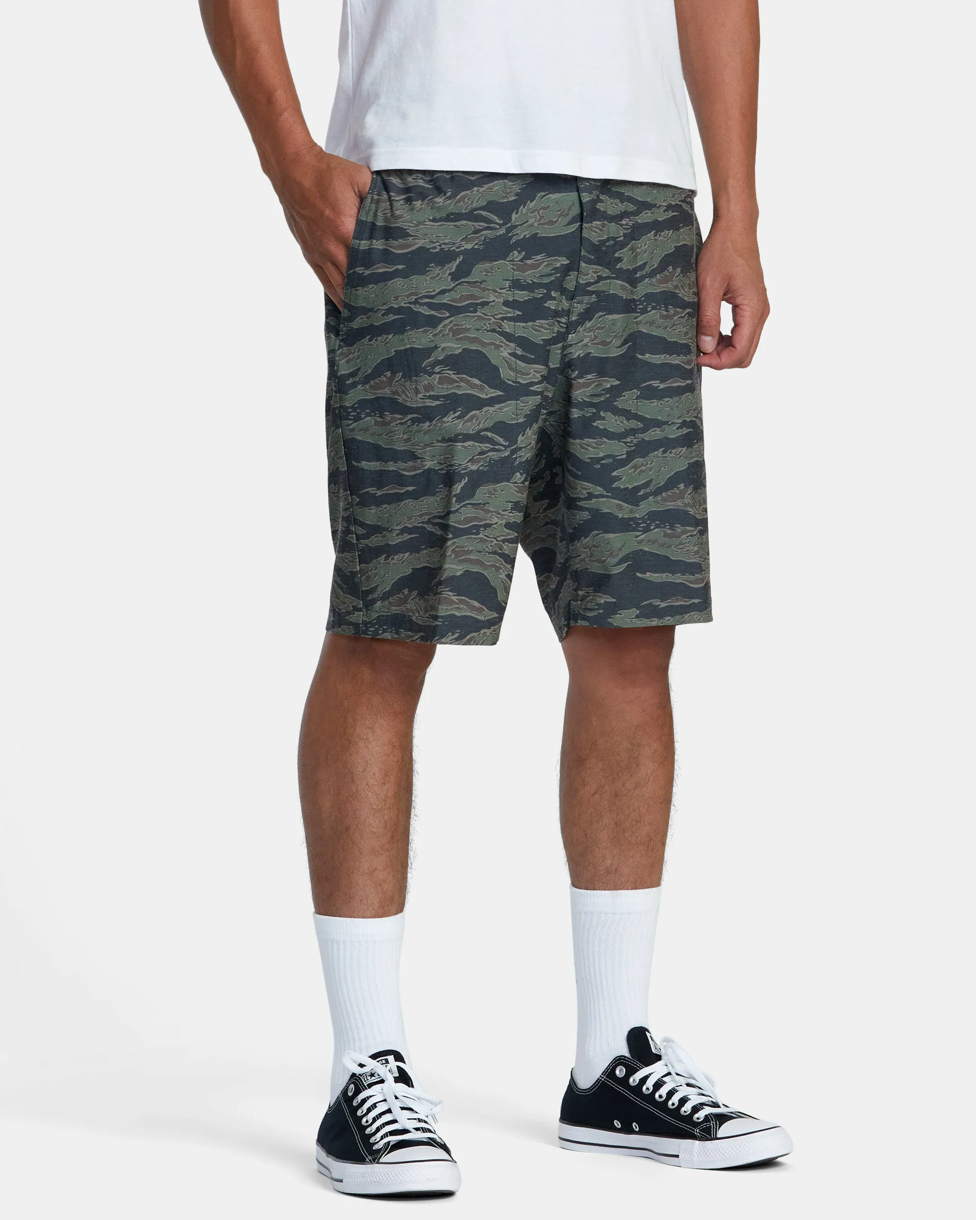 All Time Hemp Hybrid 19" Shorts - Tiger Camo