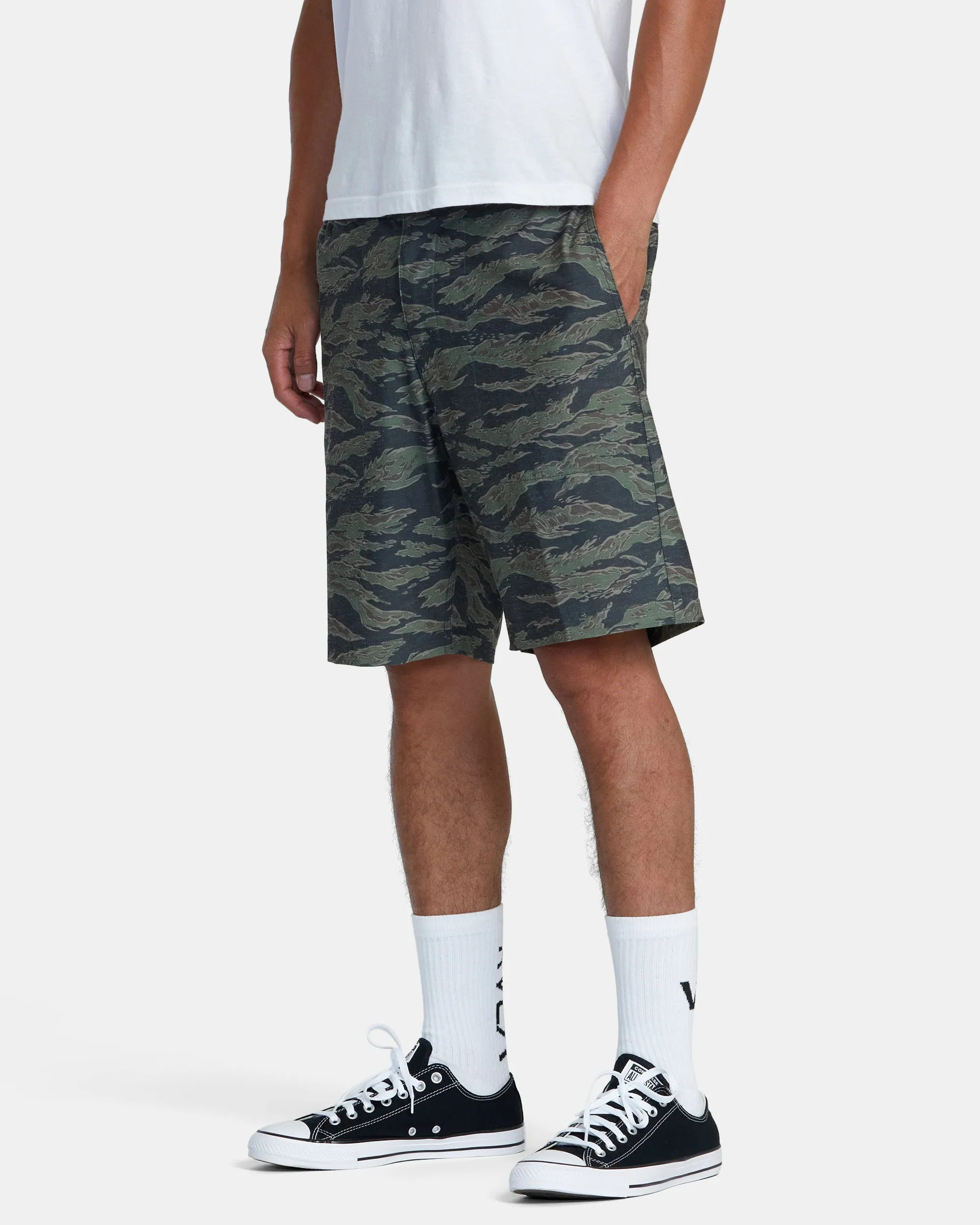 All Time Hemp Hybrid 19" Shorts - Tiger Camo