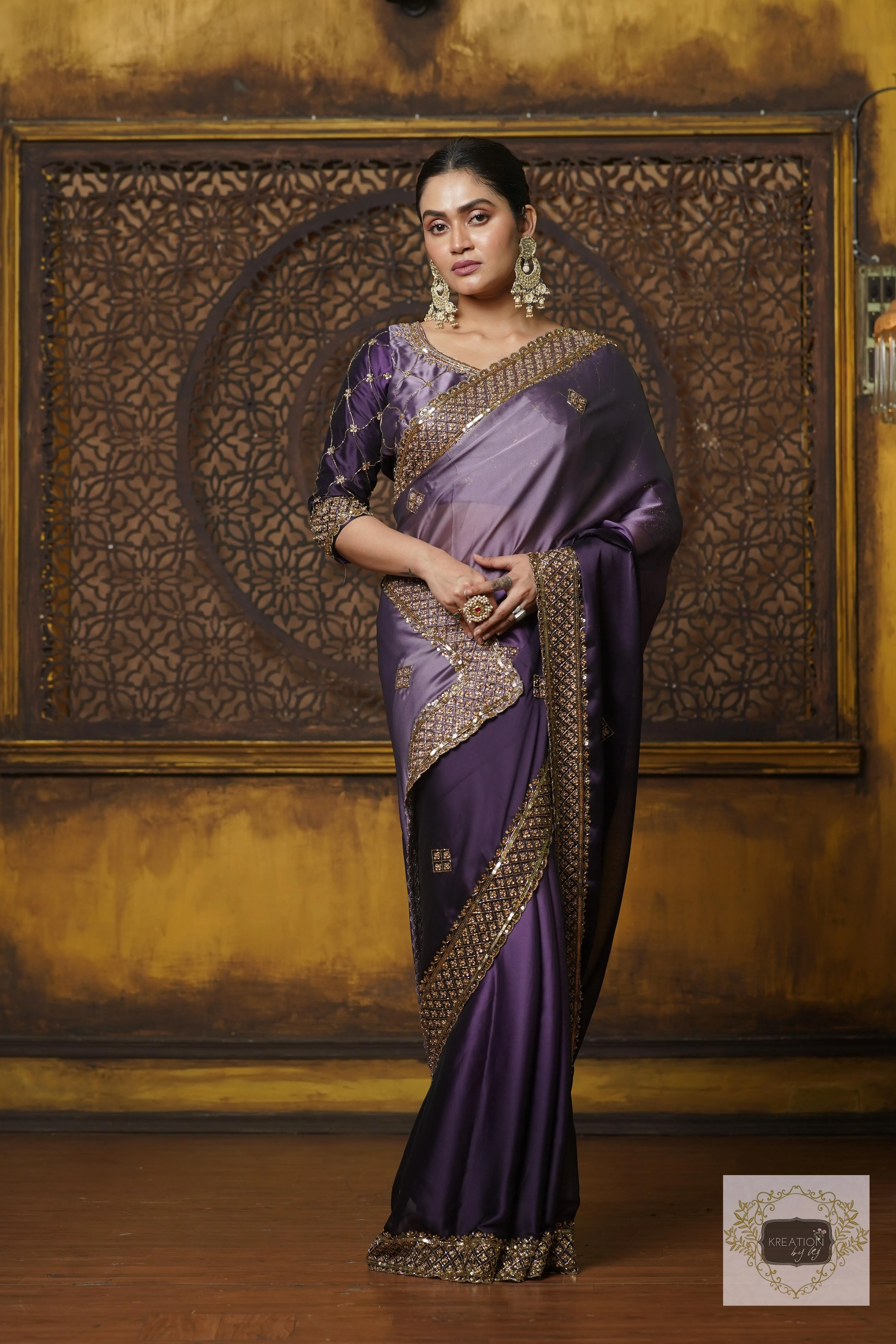 Amethyst Ombre Zeenat Saree