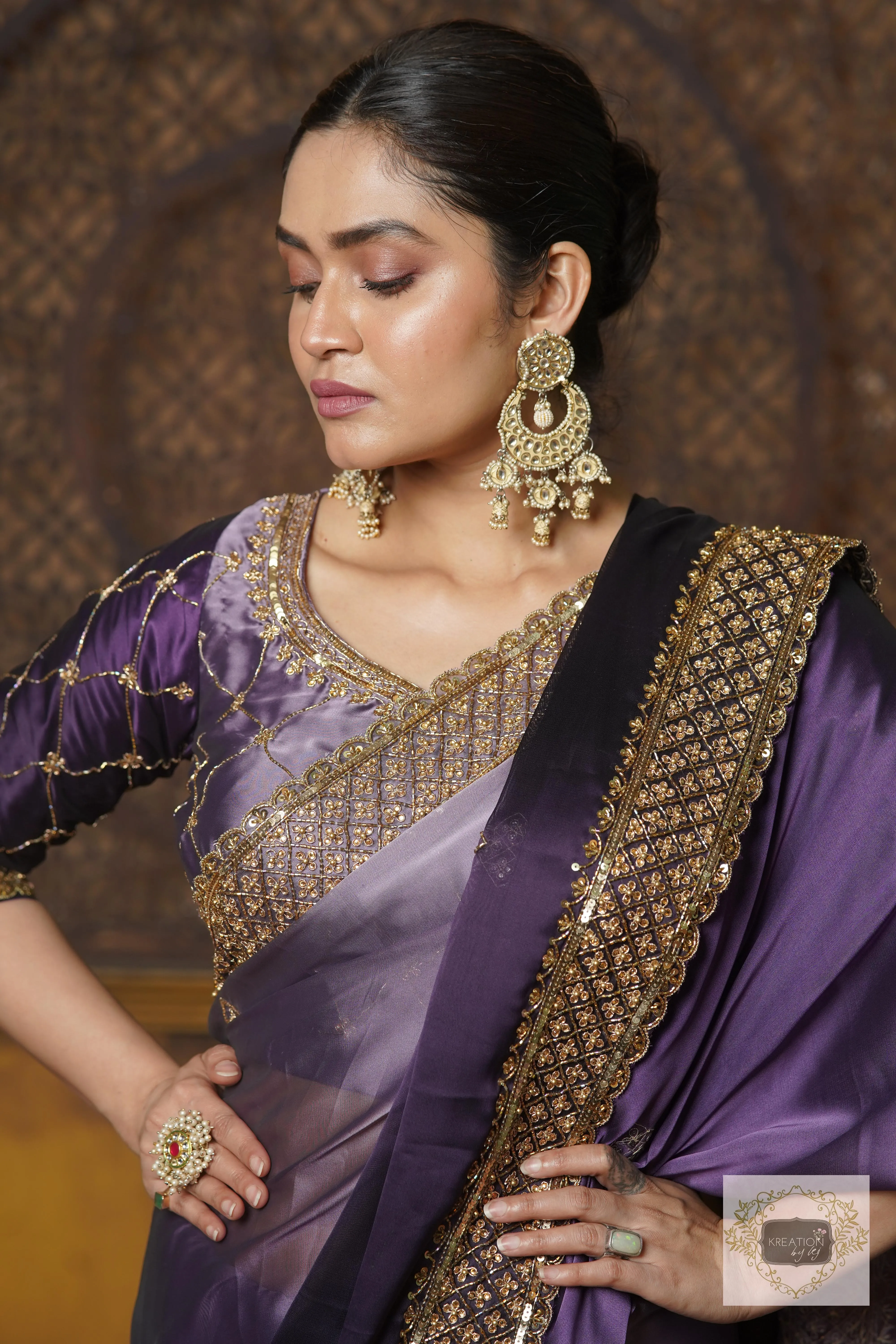 Amethyst Ombre Zeenat Saree