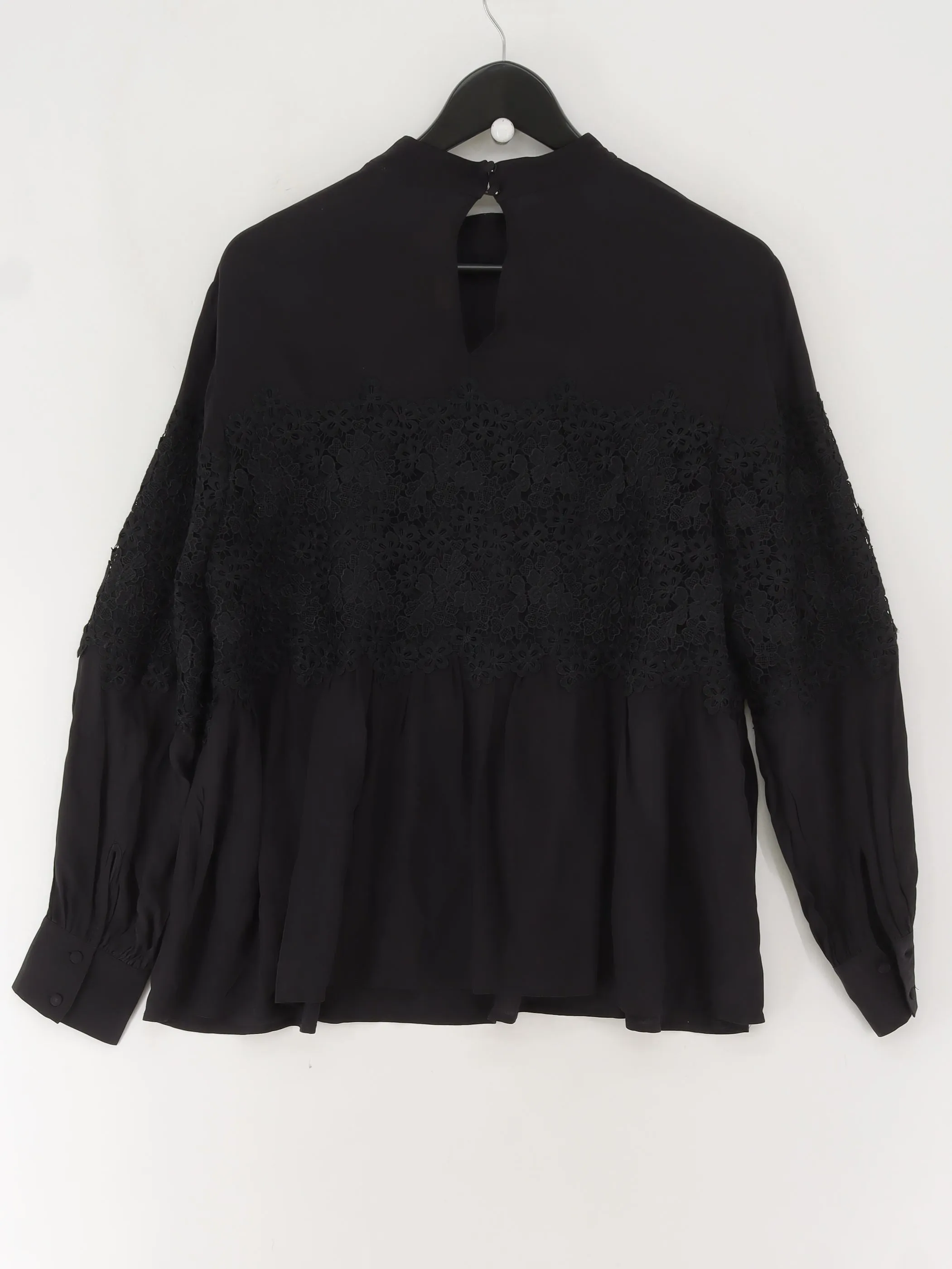 & Other Stories Women's Blouse UK 14 Black Viscose with Polyester