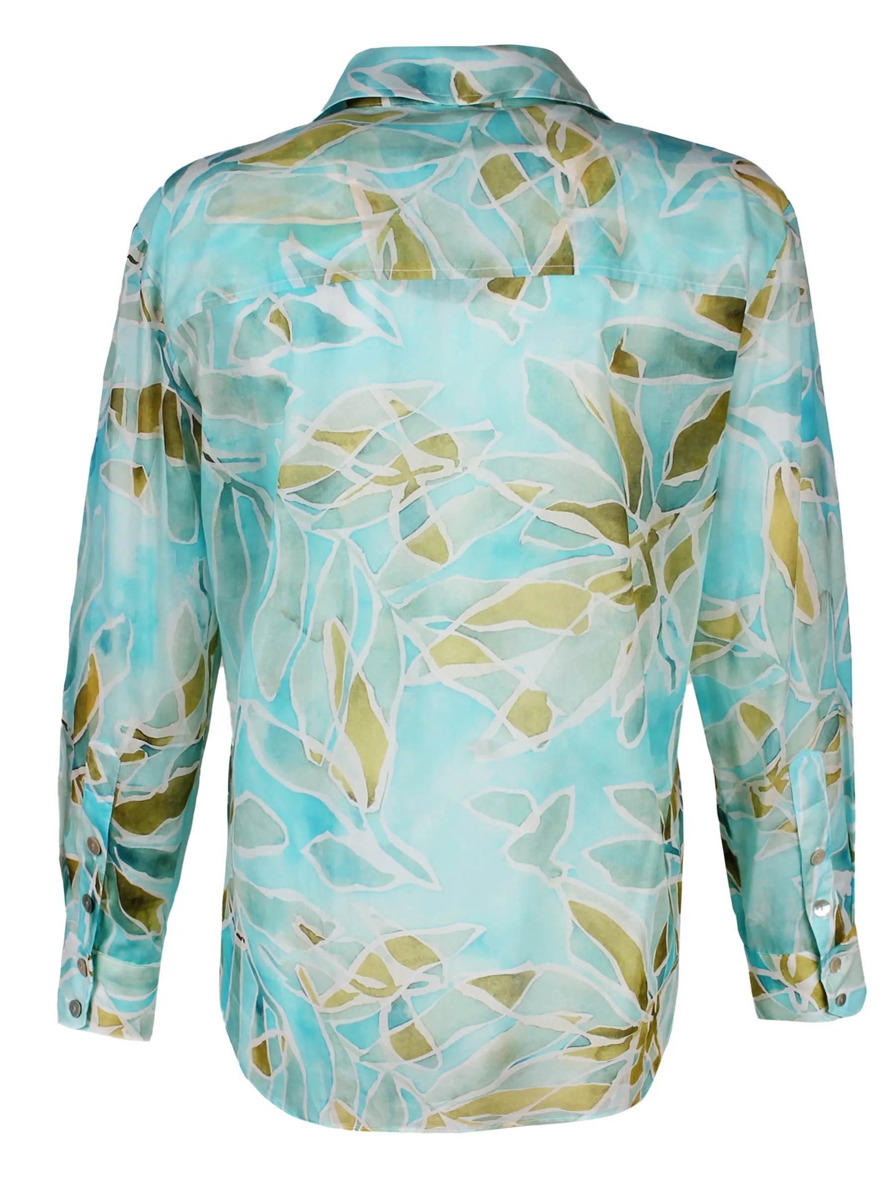 Andie Shirt Blue/Green Seaweed Print