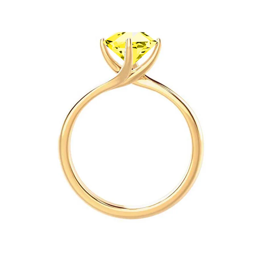 ANNORA - Chatham® Yellow Sapphire 18k Yellow Gold Twist Solitaire Ring