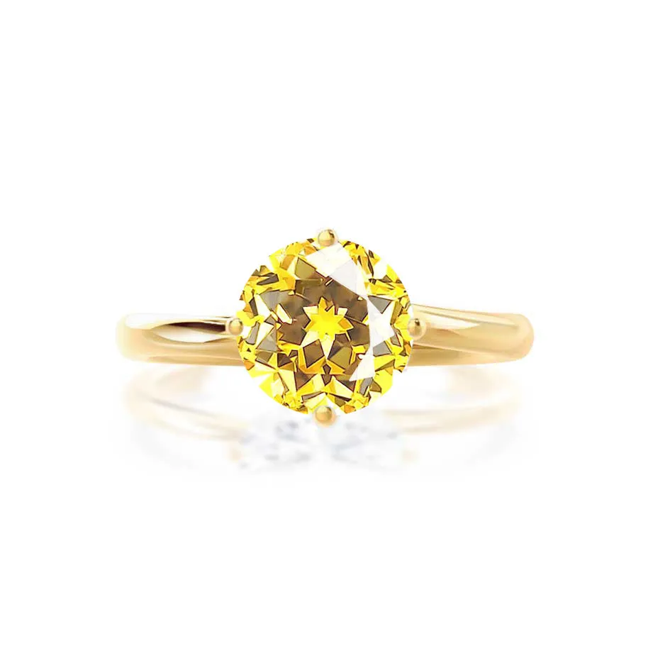 ANNORA - Chatham® Yellow Sapphire 18k Yellow Gold Twist Solitaire Ring