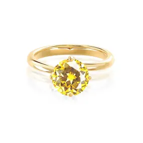 ANNORA - Chatham® Yellow Sapphire 18k Yellow Gold Twist Solitaire Ring