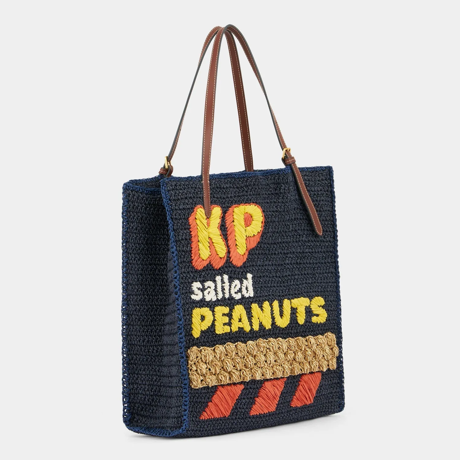 Anya Brands KP Peanuts Raffia Tote