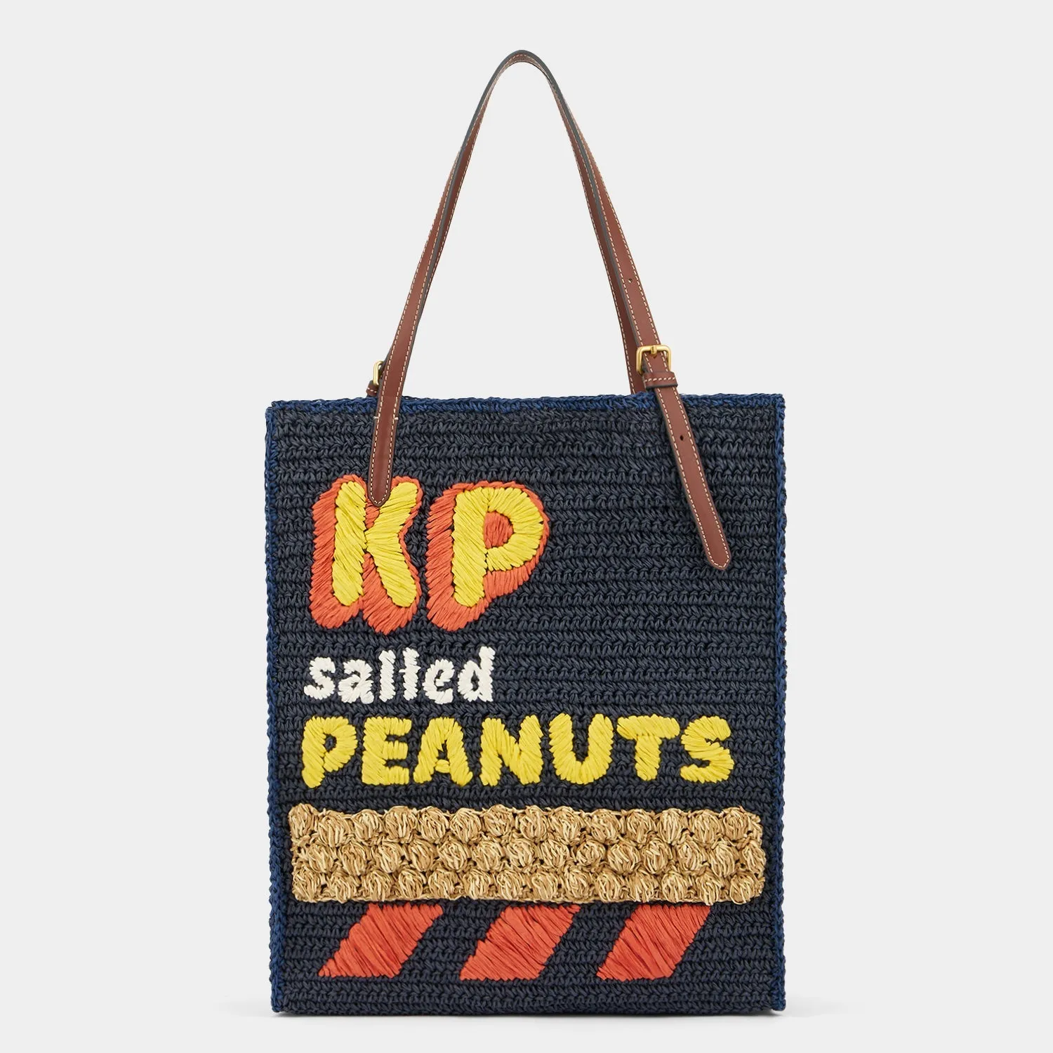 Anya Brands KP Peanuts Raffia Tote