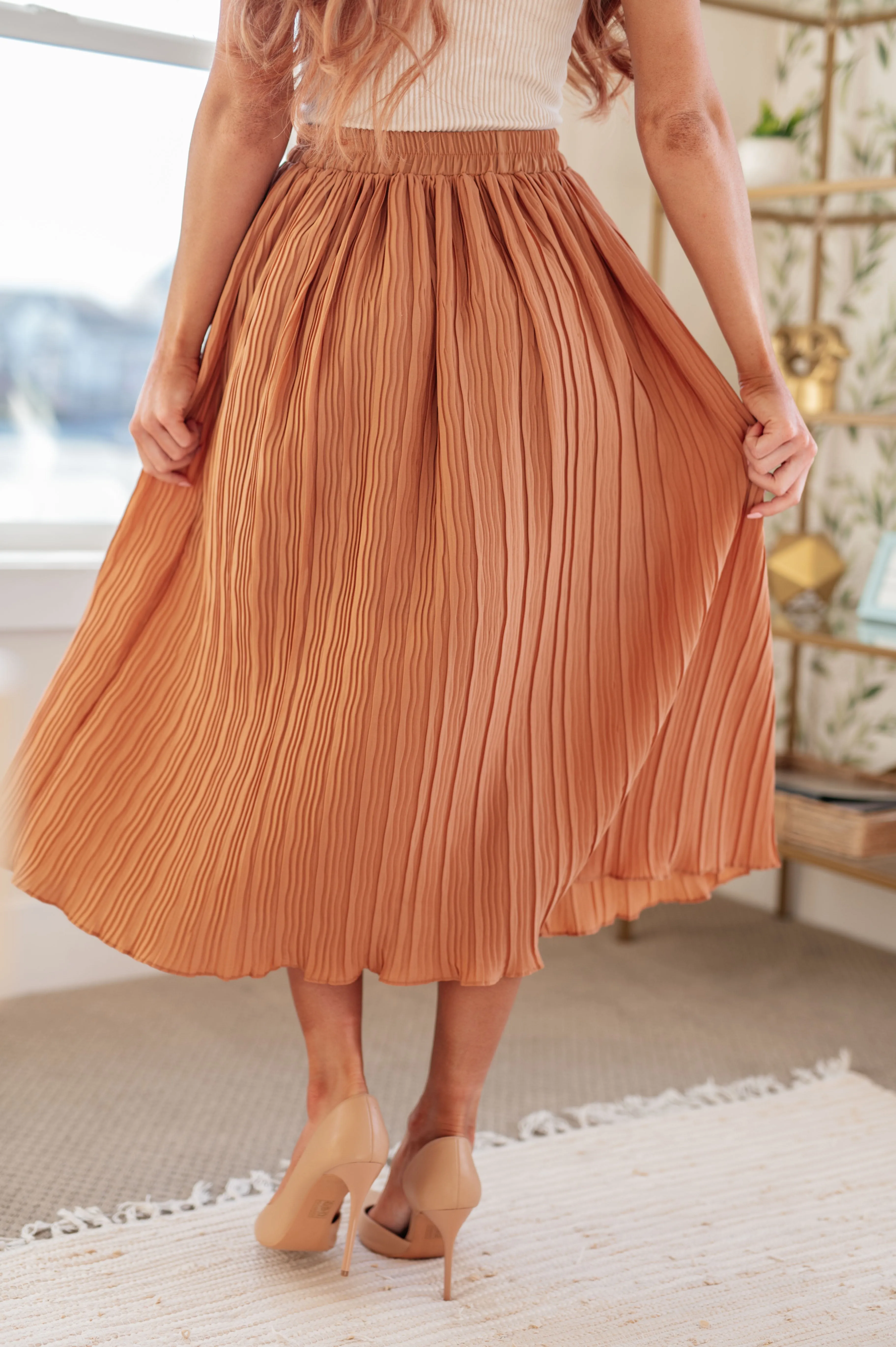 Are You Talking to Me Pleated Midi Skirt