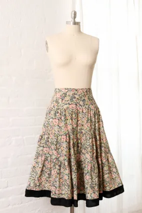 Art Nouveau Floral Peasant Skirt S