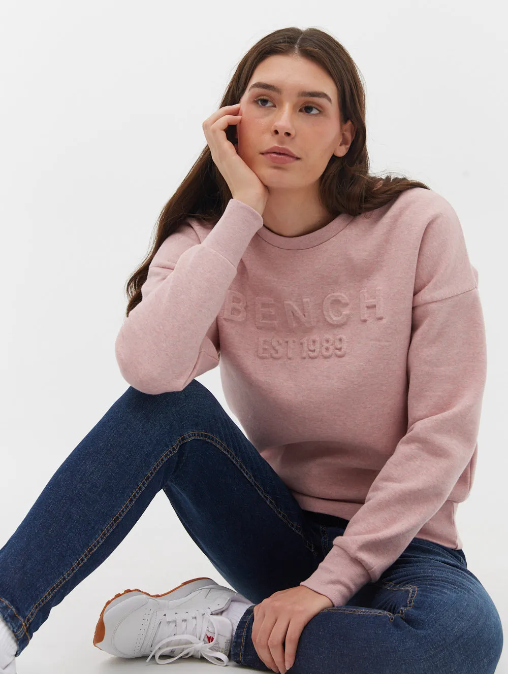 Avyanna Deboss Logo Crew Neck Sweatshirt