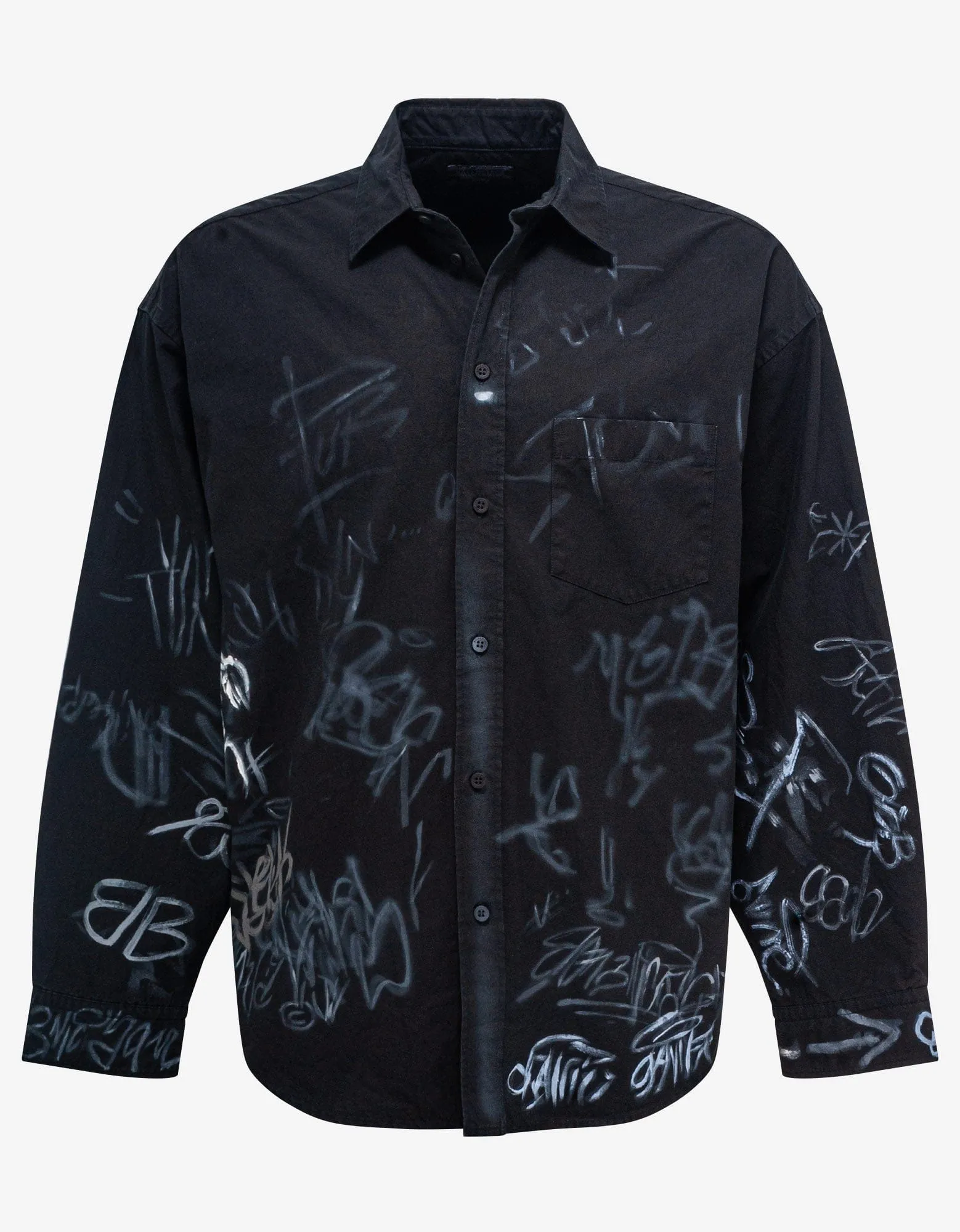 Balenciaga Black Graphic Print Shirt