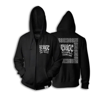 Bandana Logo Men's Black Zip-Up Hoodie