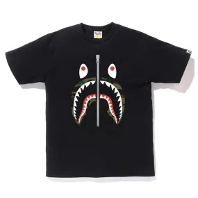 BAPE 1ST CAMO SHARK TEE BLACK/GREEN