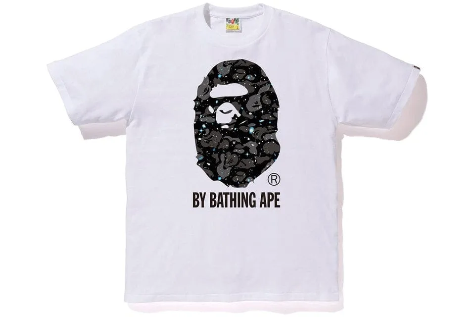 BAPE SPACE CAMO BIG APE HEAD TEE WHITE