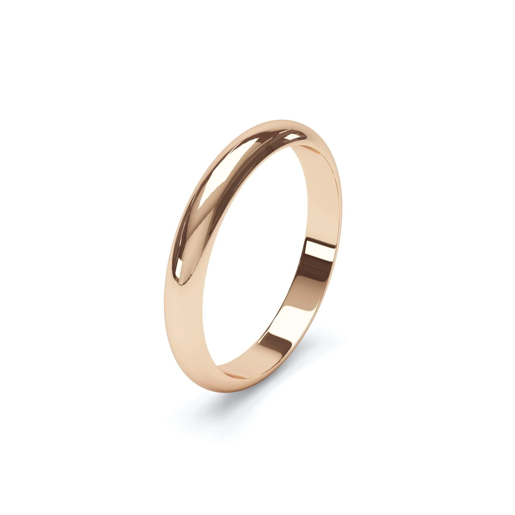 - Bevelled Edge Profile Plain Wedding Ring 9k Rose Gold