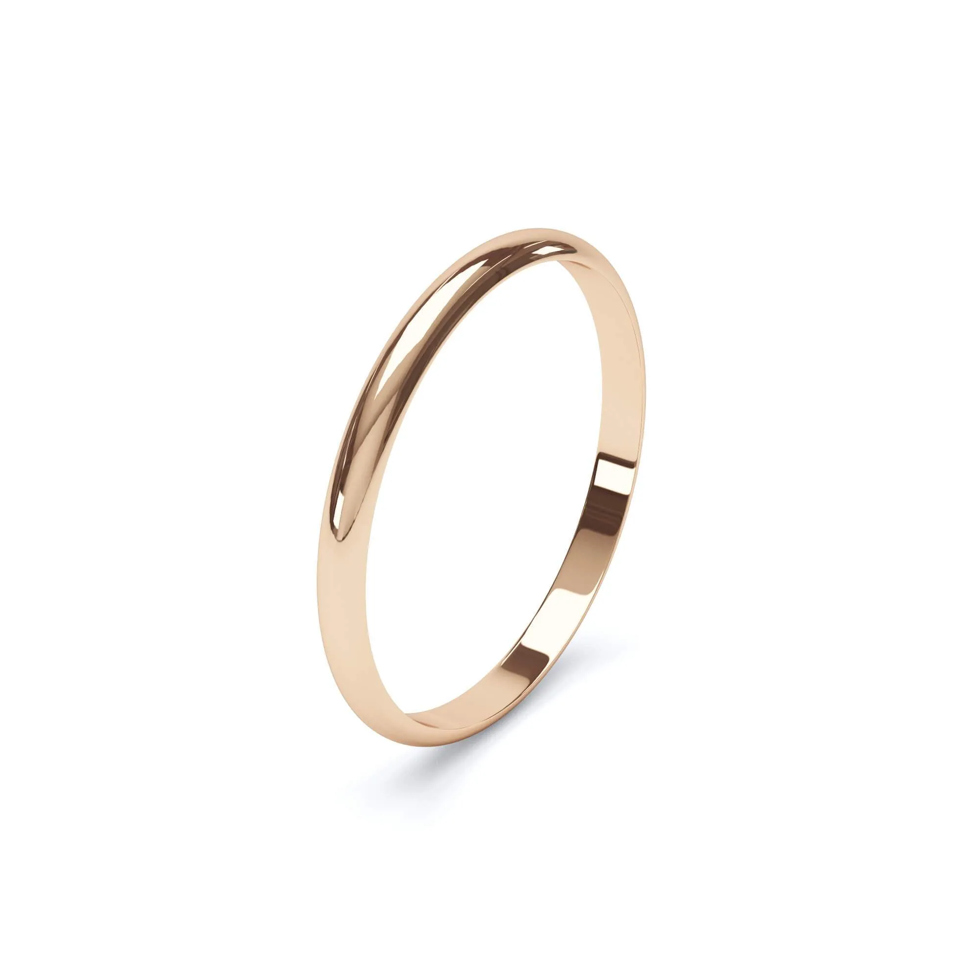 - Bevelled Edge Profile Plain Wedding Ring 9k Rose Gold