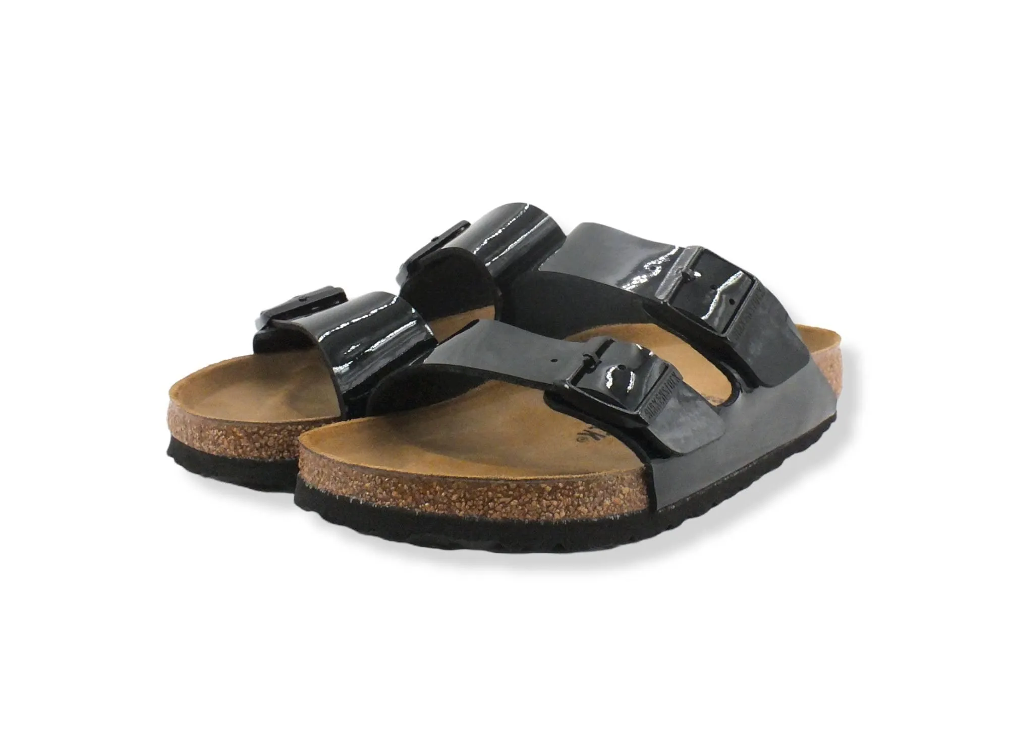 BIRKENSTOCK Arizona Ciabatta Due Fibbie Donna Black Patent Lucida 1005291