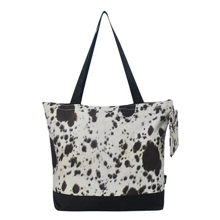 Black Cowhide NGIL Canvas Tote Bag