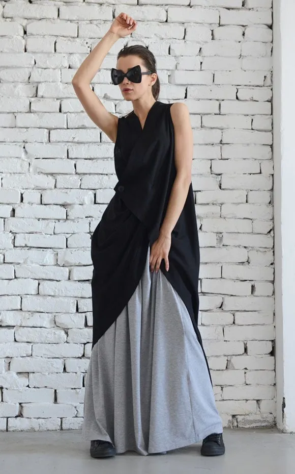 Black Linen Vest